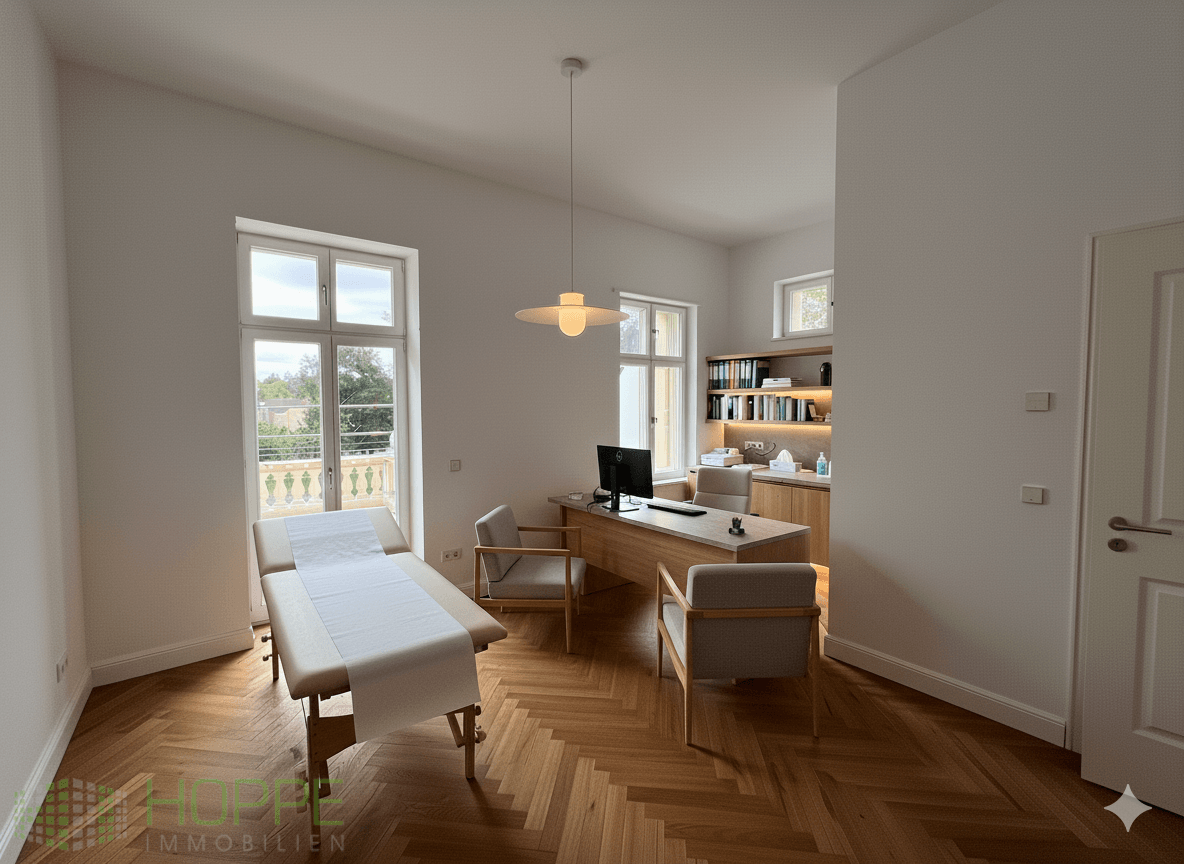 Arztpraxis (Einrichtungsbeispiel KI generiert)