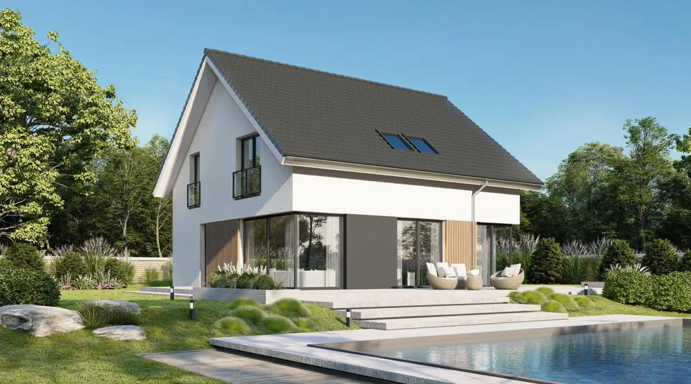 Illustration Hausansicht Rückseite Point 153.1 S