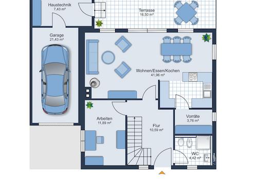 Grundriss EG (Einrichtungsgegenstände nicht im Kaufpreis enthalten!)