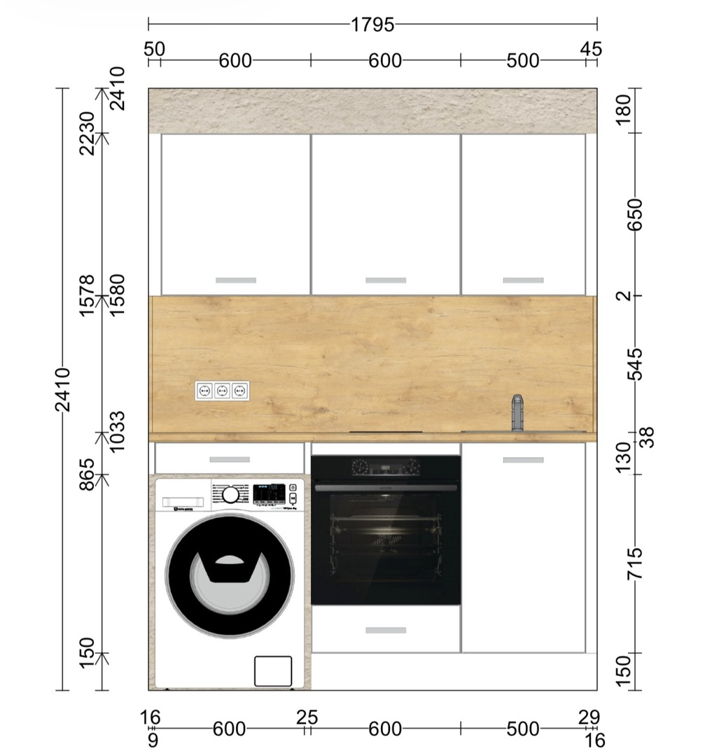 Skizze der zukünftigen Küche