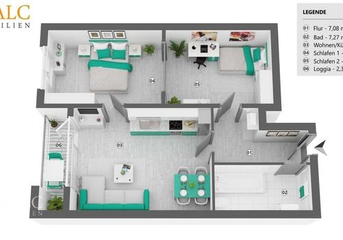 Grundriss - Wohnung 58