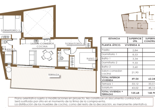 Grundriss vom Penthouse