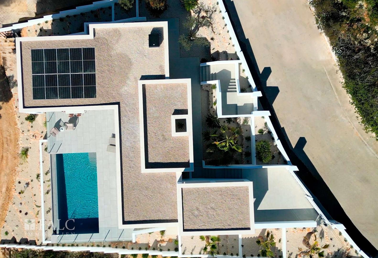 Vogelperspektive der Villa