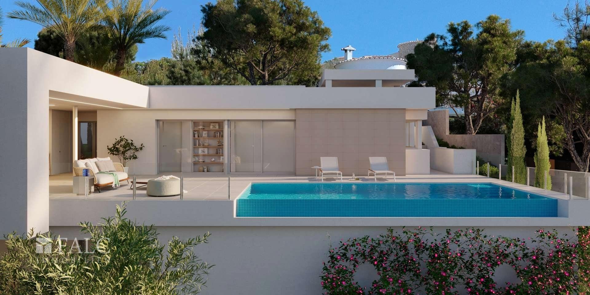 Frontansicht der Terrasse / Poolseite 