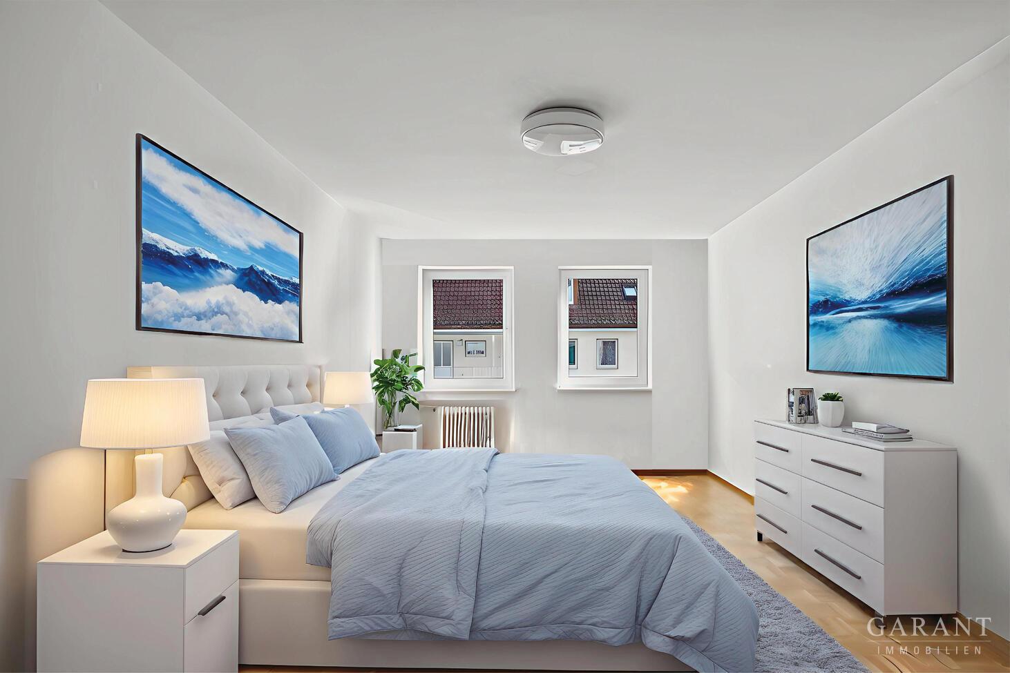 Schlafzimmer zum ruhigen Innenhof