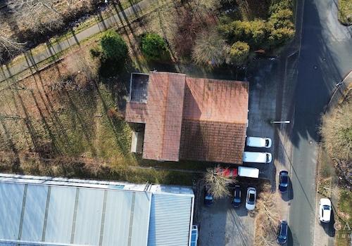 Grundstück und Gebäude Vogelperspektive