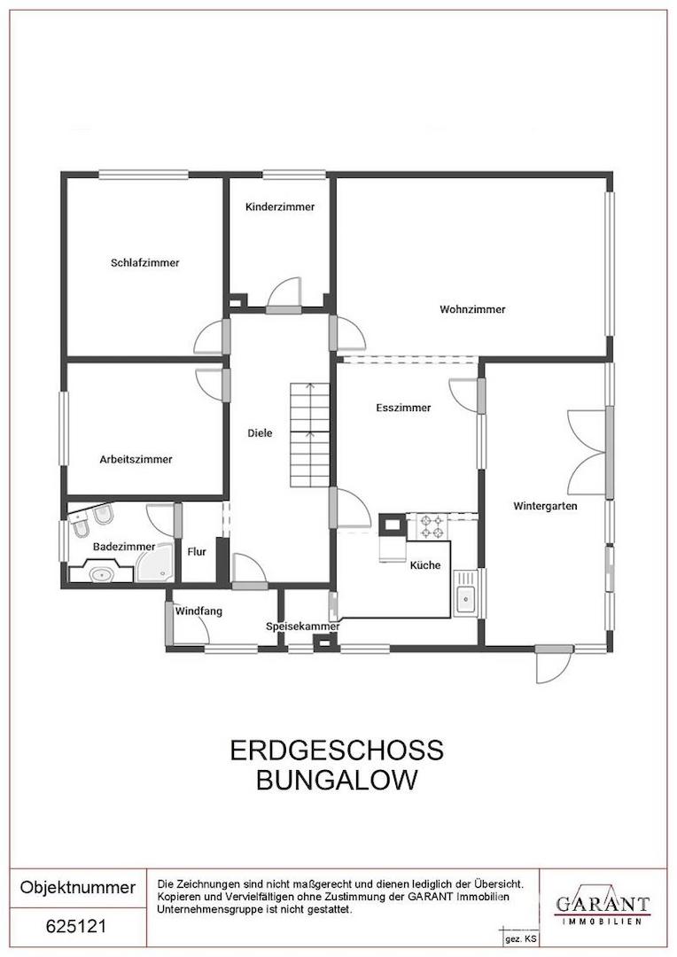 Grundriss Erdgeschoss Bungalow