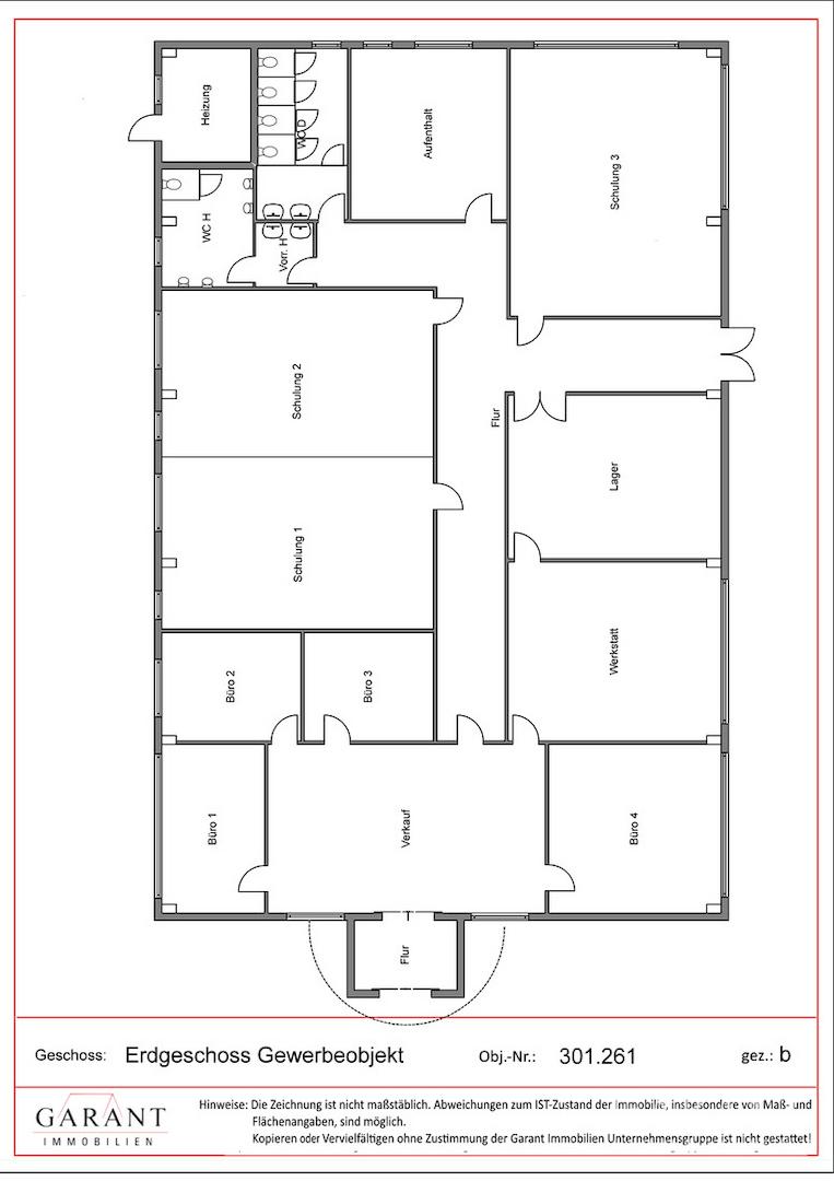 Grundriss Erdgeschoss Gewerbeobjekt