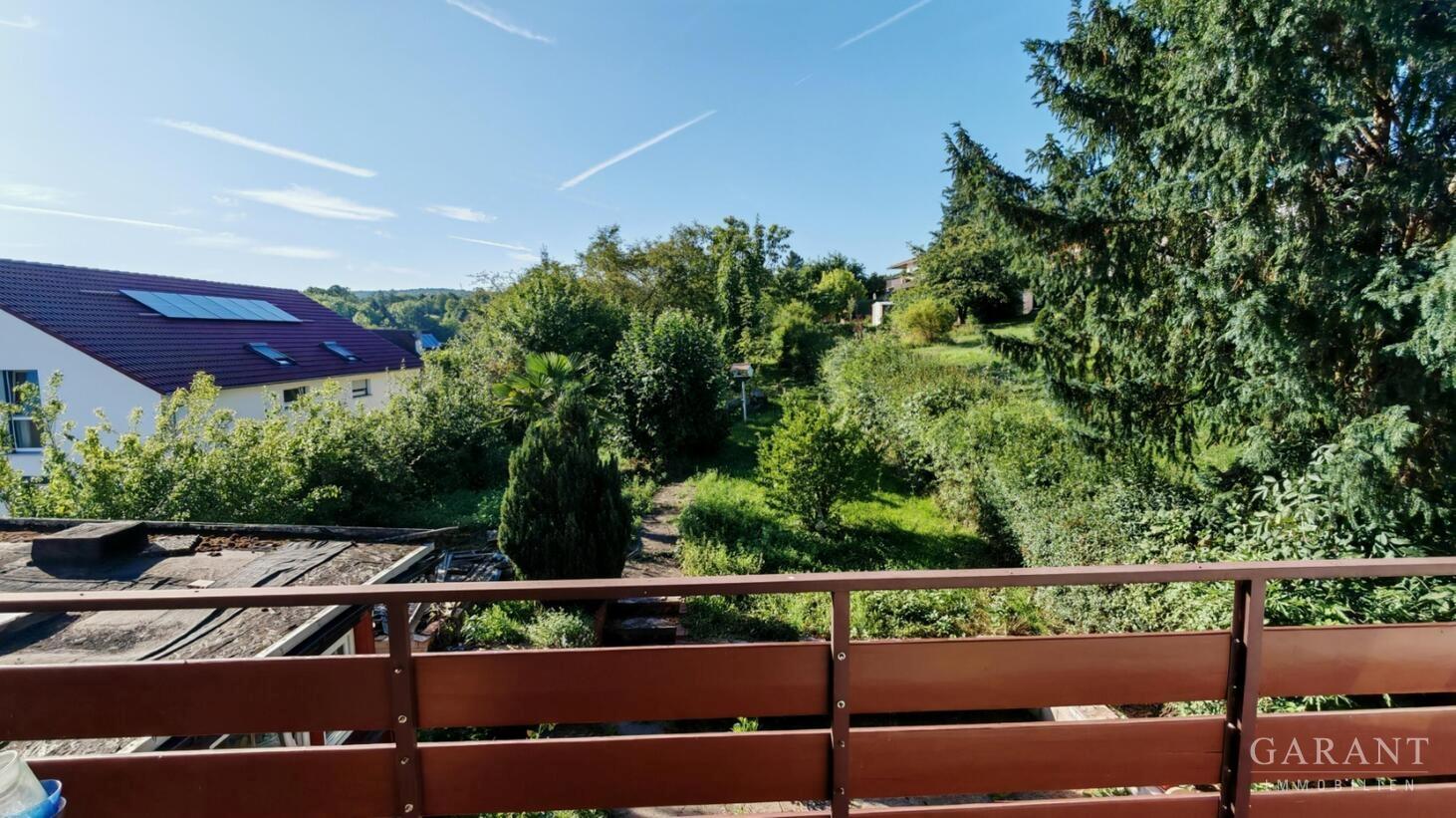 Balkonansicht Garten