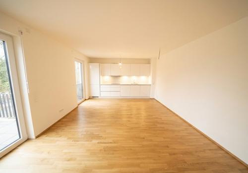 Wohnküche mit KI visualisierter Küchenzeile