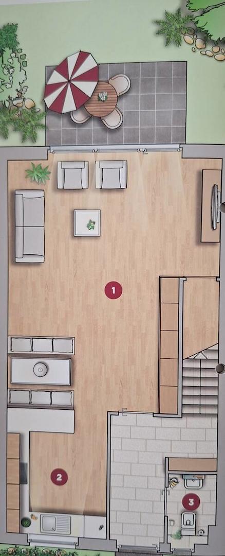 Grundriss EG mit Terrasse