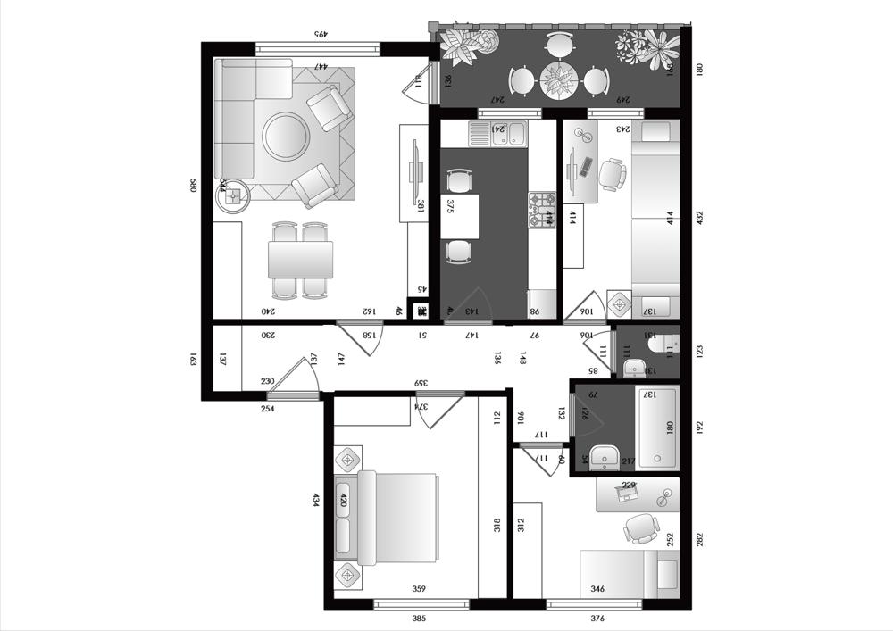 Grundriss der Wohnung