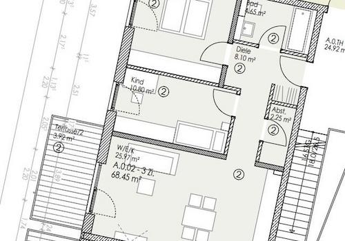 Grundriss, Wohnung Nr. 2