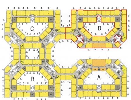 Grundriss Bauteile A,B,C,D 1 Obergeschoss