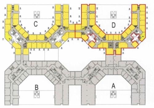 Grundriss Bauteile A,B,C,D 2 Obergeschoss