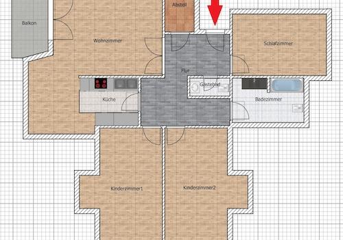 Grundriss 4-Zi-DG-Wohnung