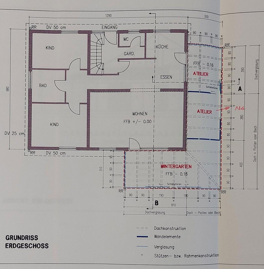 Grundriss Anbau (1993)