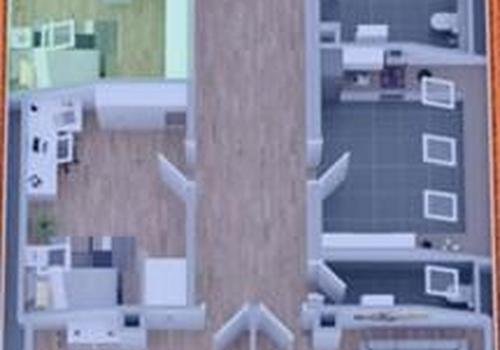 Bläulicher Grundriss