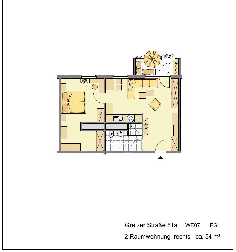 Grundriss mit Möblierung