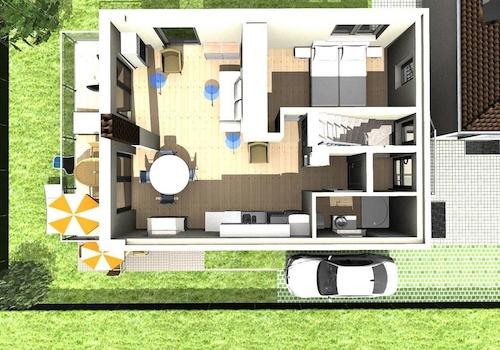 3D-Grundriss Obergeschoß von Osten