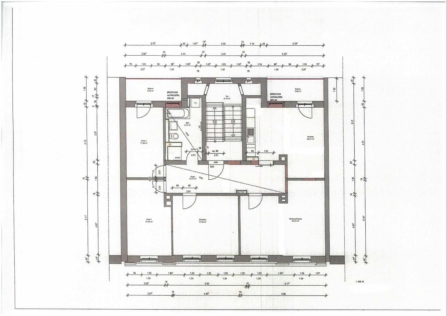Grundriss mit Maßen
