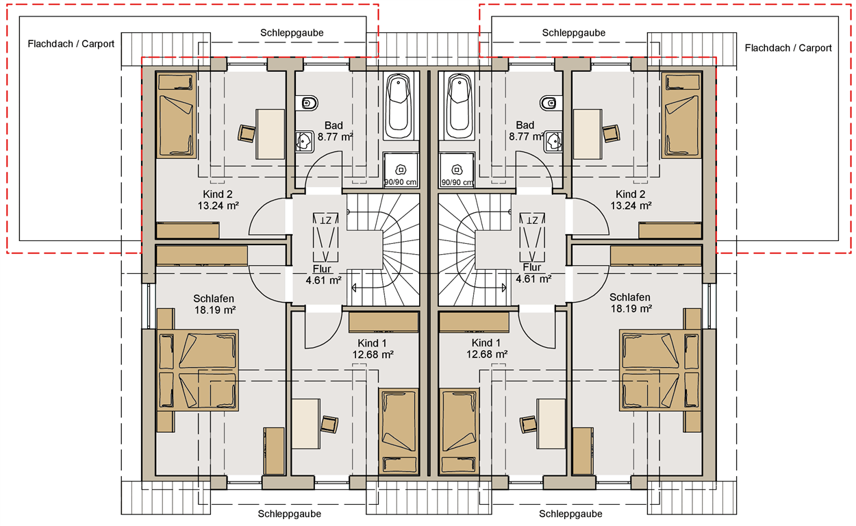 DH 238-38-125 BODENPLATTE-Grundriss- Obergeschoss