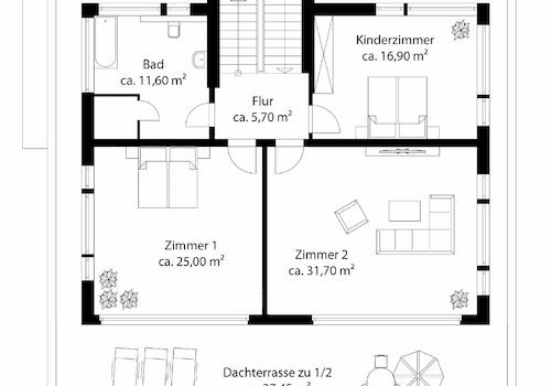 Grundriss Dachgeschoss Variante