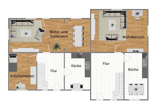 Grundriss Erdgeschoss (nicht maßstabsgetreu)
