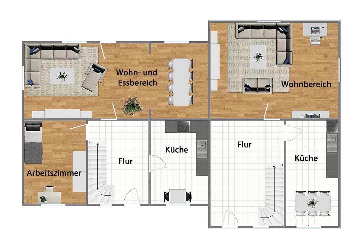 Grundriss Erdgeschoss (nicht maßstabsgetreu)