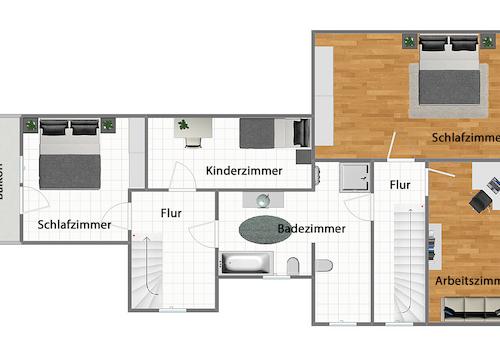 Grundriss Dachgeschoss (nicht maßstabsgetreu)