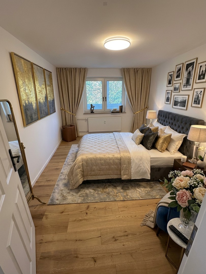 Schlafzimmer möbliert 