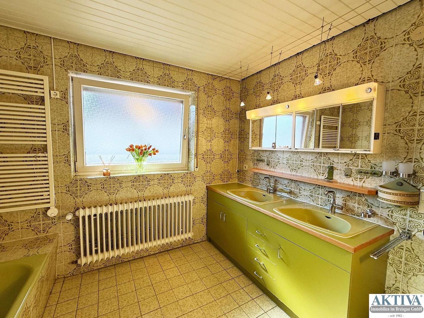 Das Badezimmer im Erdgeschoss