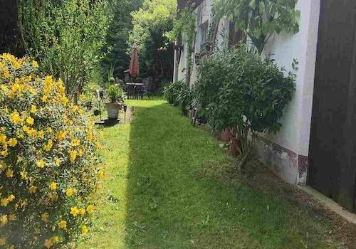 Hinteransicht  mit Garten