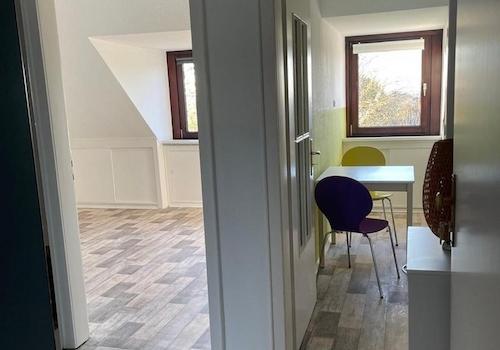 Blick in Küche und Wohnraum