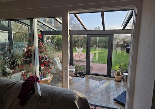 Blick WZ EG in Wintergarten