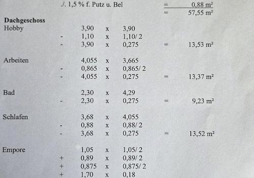 Wohnflächenberechnung