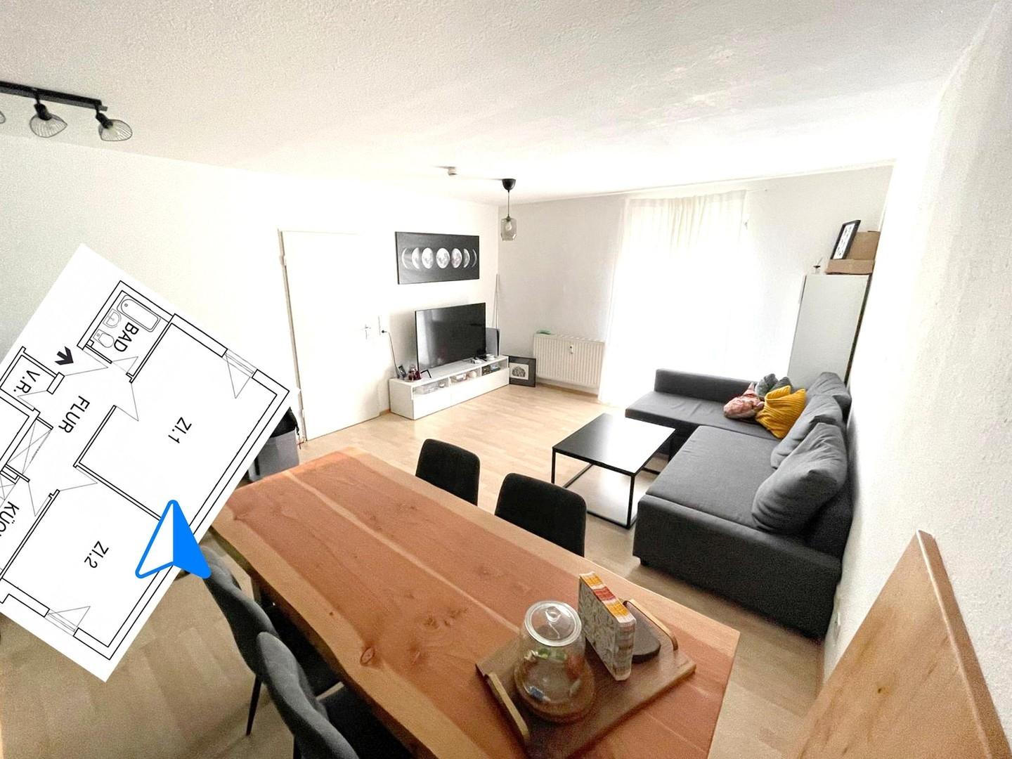 Wohnzimmer Richtung Fenster