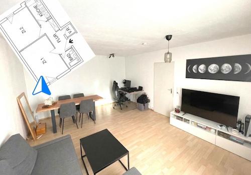 Wohnzimmer von Fensterseite