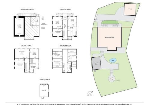 Grundriss und Grundstück