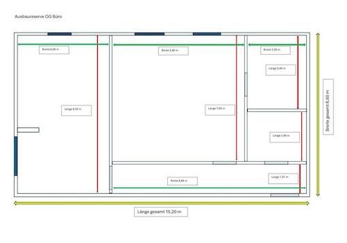 Grundriss Ausbaureserve Büro