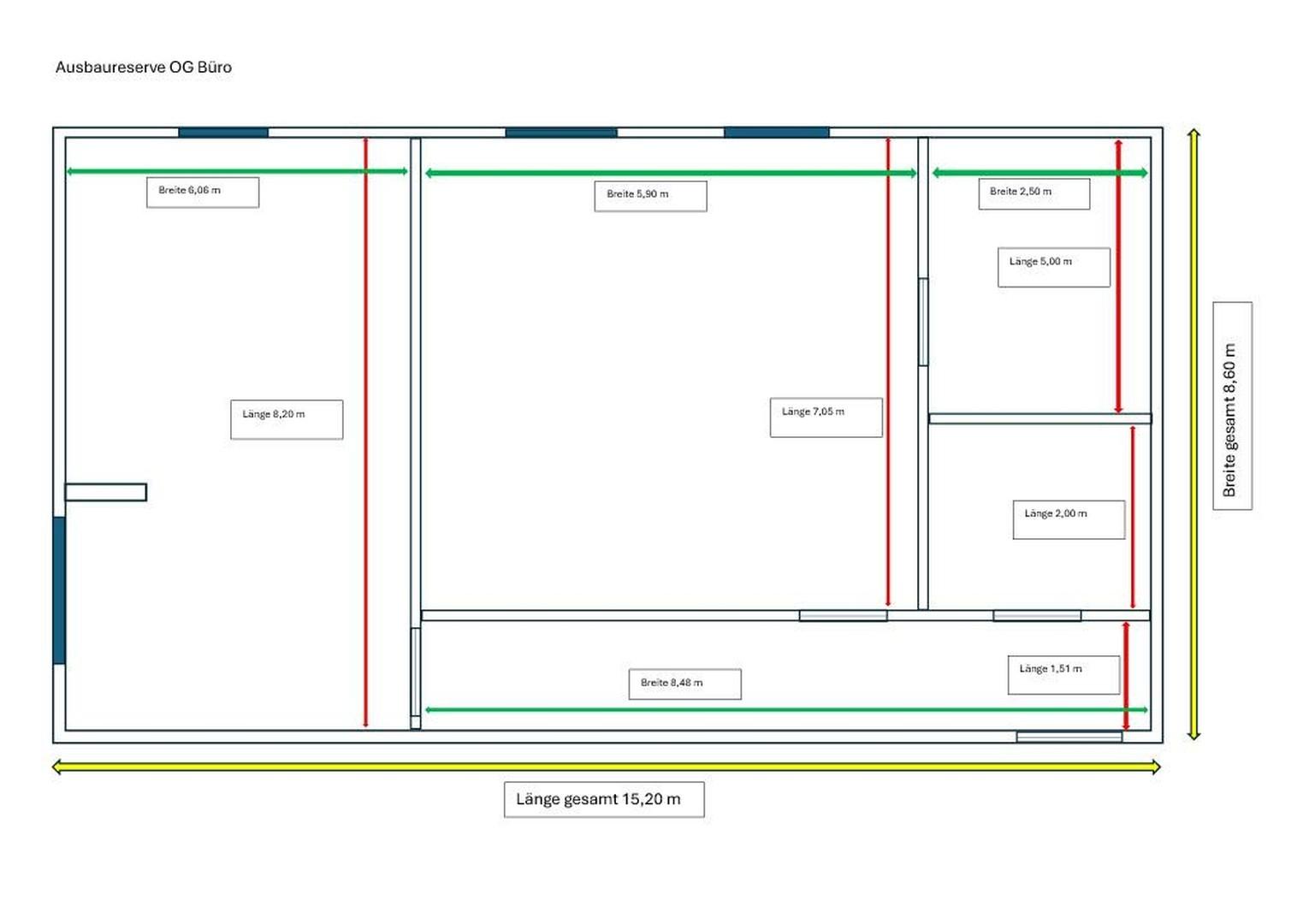 Grundriss Ausbaureserve Büro