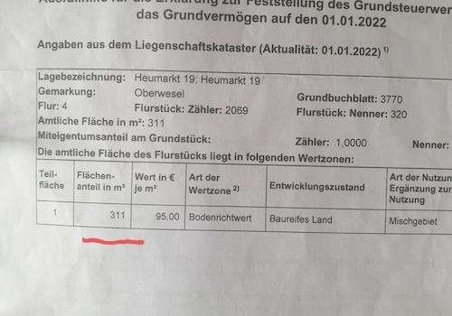 Grundstücksgröße,Bodenrichtwer