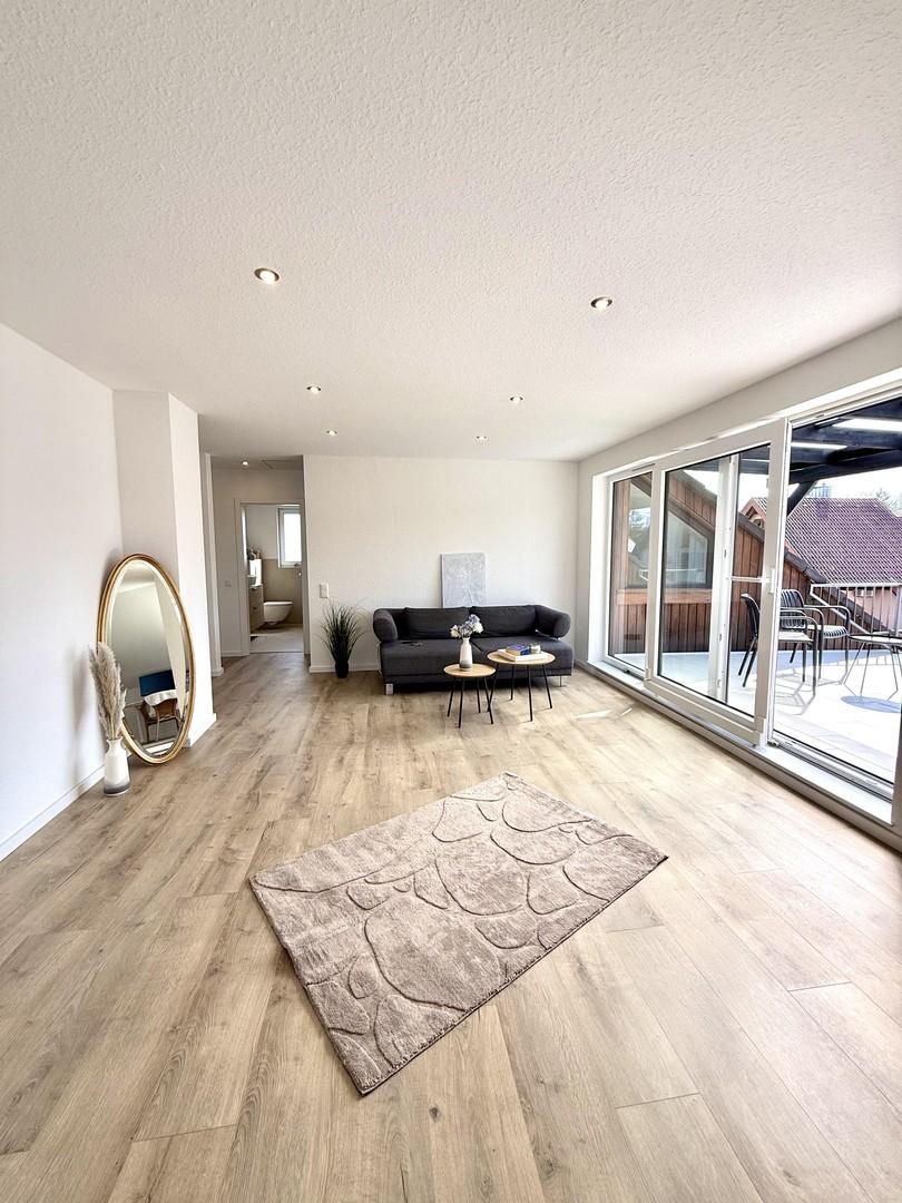 Wohnzimmer mit Dachterrasse