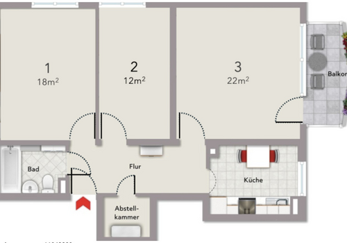 Grundriss der Wohnung