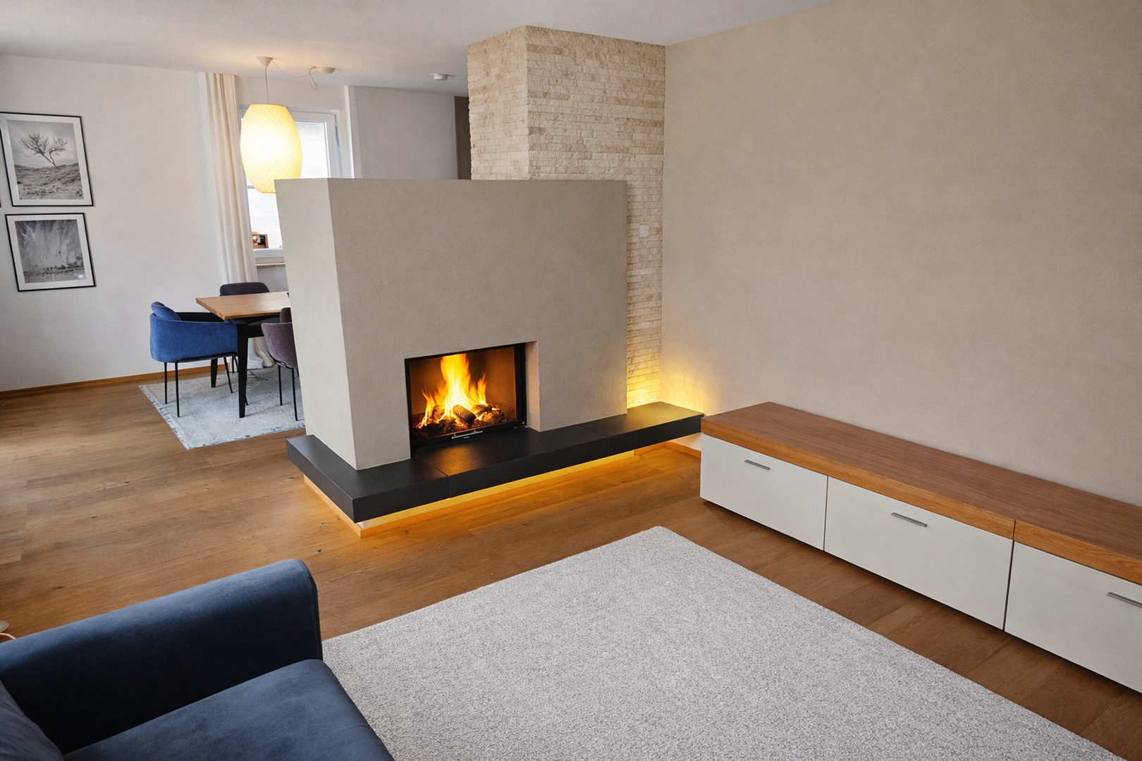 Kamin - beidseitig verglast