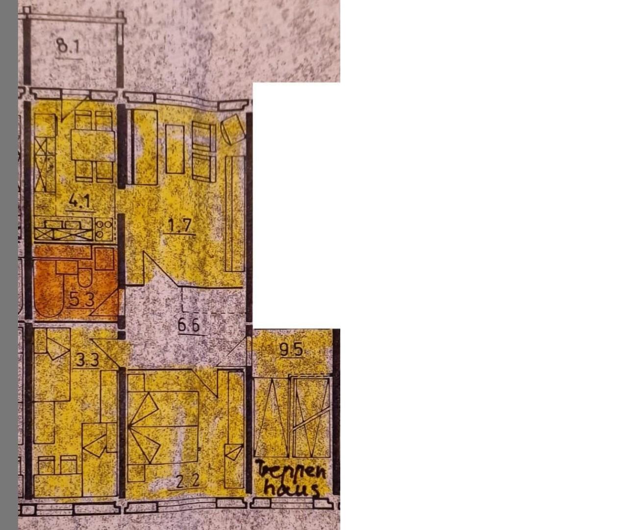 Grundriss der 3-Raum-Wohnungen