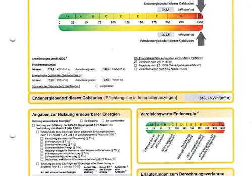 Energieausweis Käferweg Auszug
