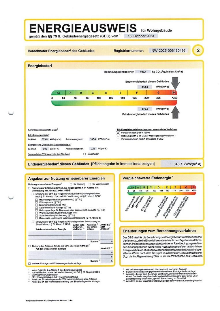 Energieausweis Käferweg Auszug