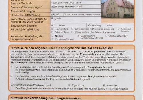 Energieausweis wird erneuert