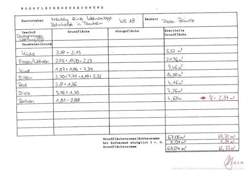 Plan: Wohnflaechenberechnung